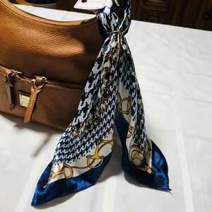 NWT Blue and Gold Purse Twill Scarf